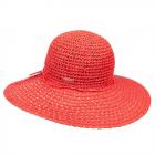 SEEBERGER | Cappello da donna in paglia di carta a tesa larga corallo