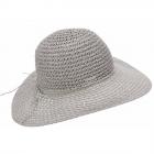 SEEBERGER | Cappello da donna in paglia di carta a tesa larga grigio chiaro