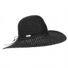 SEEBERGER | Cappello da donna in paglia di carta a tesa larga nero