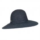 SEEBERGER | Cappello da donna in paglia di carta a tesa larga blu scuro