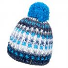 McBEANIE | berretto cuffia multicolor con pompon e fodera pile blu