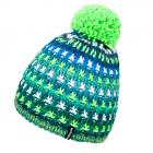 McBEANIE | berretto cuffia multicolor con pompon e fodera pile verde