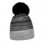 berretto pompon Melinda in lana maglia  nero