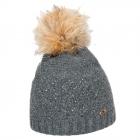 berretto a maglia Gianna con pompon e strass  grigio
