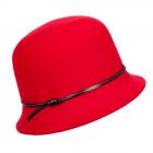 cappello da donna cloche con cinturino similpelle rosso