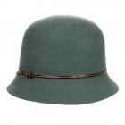 cappello da donna cloche con cinturino similpelle verde