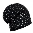 berretto oversize con puntini metalizzati  nero