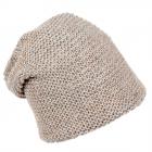cuffia beanie in maglia con lurex dorato  grigio