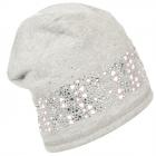 cuffia con strass e cuoricini per bambini grigio chiaro