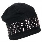 cuffia con strass e cuoricini per bambini nero