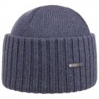 STETSON | Beanie Merino Wool berretto con risvolto blu medio
