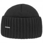STETSON | Beanie Merino Wool berretto con risvolto nero