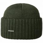 STETSON | Beanie Merino Wool berretto con risvolto verde oliva.