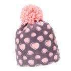berretto con pompon per bambine con cuoricini firmato STERNTALER naturale