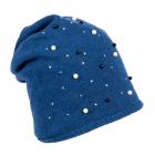berretto beanie Perle firmato ALESSANDRA BACCI  blu scuro