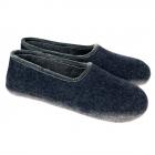 HAUNOLD | pantofole in feltro di pura lana nel colore blu con bordo grigio blu/grigio
