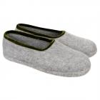 HAUNOLD | pantofole di puro feltro lana 100% colore grigio con verde grigio/verde
