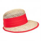 SEEBEGER | cappello visiera in paglia per donna rosso