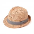 cappello trilby leggero e morbido con guarnizione nastro tessuto beige