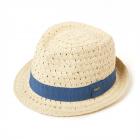 cappello trilby leggero e morbido con guarnizione nastro tessuto naturale