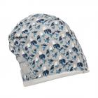 cuffia beanie per bimbi in cotone con disegno elefante blu