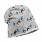 cuffia beanie berretto per bimbi con disegno scimmie blu