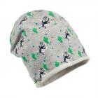 cuffia beanie berretto per bimbi con disegno scimmie verde