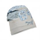 cuffia beanie in cottone denim nero