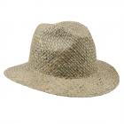 ALESSANDRA BACCI | cappello traveller in paglia con disengi d'oro  verde