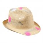 ALESSANDRA BACCI | cappello paglia trilby per donna pitturato a mano naturale