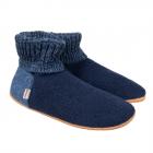 GIESSWEIN | pantofole in pura lana WILPOLDSRIED con calzino e suola antiscivolo blu2