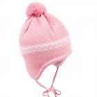 MAXIMO | cuffia pompon baby con lacci rosa