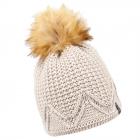 McBEANIE | berretto maglia com pompon ecologico e motivo strass beige
