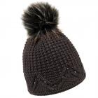 McBEANIE | berretto maglia com pompon ecologico e motivo strass antracite