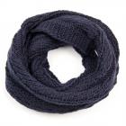 SEEBERGER | sciarpa loop in lana maglia cable design blu scuro