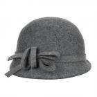 cappello donna tipo cloche con falda stretta in feltro lana grigio