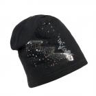 cuffia beanie con motivo paillettes per bimba nero