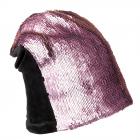 cuffia beanie donna Pailettes reversibili rosa