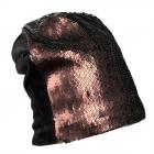 cuffia beanie donna Pailettes reversibili marrone