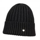 FASHION | berretto cuffia con risvolto in lana maglia con lurex nero