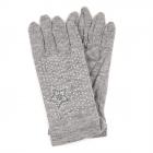 guanti per donna in micro maglia con motivo strass grigio