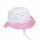 MAXIMO | cappello tessuto baby con lacci rosa