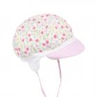 STERNTALER | Cappello a scudo per neonati con copriorecchie e nastro da annodare bianco