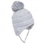 MAXIMO | Cuffia bimba pompon con paraorecchie e lacci 75578-188700 grigio chiaro