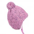 MAXIMO | cuffia bimba con pompon paraorecchie e lacci rosa