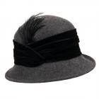 FASHION | CAPPELLO CLOCHE FELTRO DONNA CON PIUMA antracite