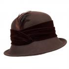 FASHION | CAPPELLO CLOCHE FELTRO DONNA CON PIUMA marrone