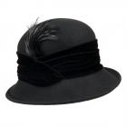 FASHION | CAPPELLO CLOCHE FELTRO DONNA CON PIUMA nero