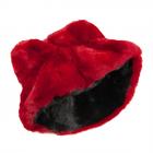 SCIARPA DONNA COLLO REVERSIBILE ARRICCIATO ECOPELLICCIA BICOLORE 21X40CM rosso