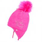 FASHION | CUFFIA BIMBA PERUVIANO PILE CON STELLA E CUORE E POMPON fuxia